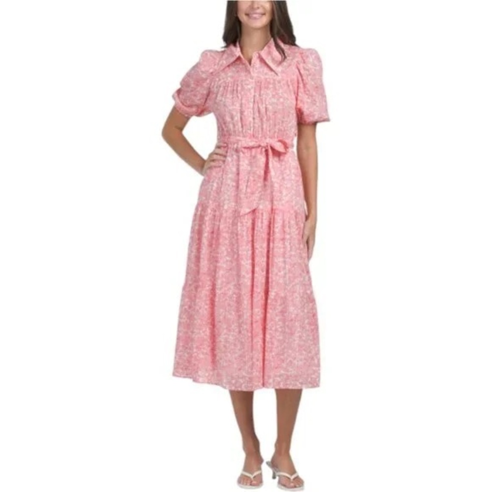 Elan Pink Floral Midi Dress